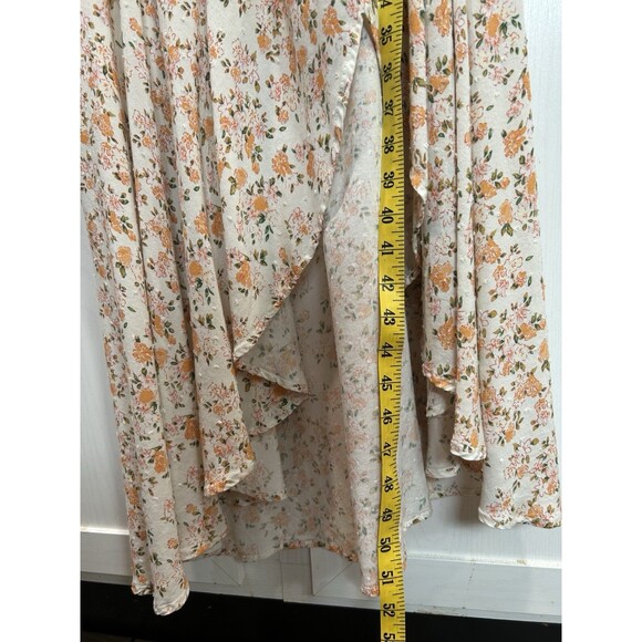 Auguste Womens Dress 8 Wrap Dress Floral Flutter Sleeve Empire Waist Swiss Dot - Picture 11 of 15